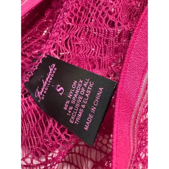 NEW Frederick's of Hollywood Caroline Lace Panty Size S Fuchsia Pink NWT - Picture 5 of 7